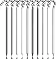 Tiomues 10PCS Aluminum Tent Stakes Pegs with Hooks, Camping Tent Stakes for Outdoor Travel, Professional Ground Stakes for Outdoor Camping, Hard and Light Tent Pegs, Specially Designed for Camping