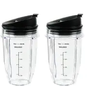 Blender Cups for Ninja Blender, 18OZ Cup with Sip & Seal Lids Compatible with...