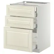 METOD / MAXIMERA base cb 3 frnts/2 low/1 md/1 hi drw, white/Bodbyn off-white, 60x60x80 cm
