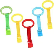 Totority Baby Walking Assistant 5pcs Baby Pull up Rings Soft Handle Crib Stand Ring Safe Comfortable for Kids