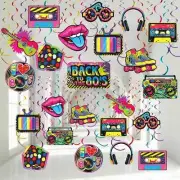 53 Pieces 80S Party Decorations, Retro 1980S Hip Hop Party Hanging Swirls