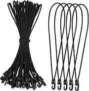 HANABASS 25Pcs High Strength Bungee Cords Tie Down Straps for Luggage and Cargo Compact Portable Elastic Straps with Reinforced Hooks for Camping and Shipping Needs