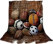 Throw Blanket,Soft Blankets and Throws,Basketball Football Baseball,59x39.3 in