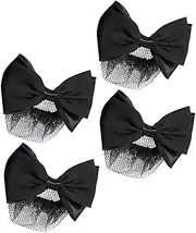 HAKIDZEL Trendy Bow Shape Hair Bow Mesh Clips Soft and Gentle Hair Net for Bun Stable Hold