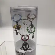 Wine Glass Charms Beaded Beverage Theme Tags Identification for Stemware SET-OF6