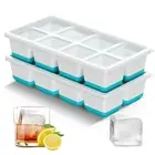 Ice Cube Tray, 2 Pack Reusable Large Ice Cube Molds, Ice Cube Trays for Freez...