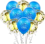 jojofuny Baby Birthday Party Supplies 10pcs Latex Balloons Set Number 1 Confetti