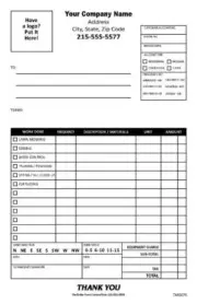 500 Lawn Maintenance / landscape Forms / 2 Part Carbonless / 5.5 x 8.5 / TMG079