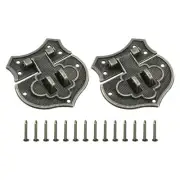 2 Pcs Hasp Clasp Latch Lock, 43 x 40mm Decorative Retro Toggle Latch, Bronze
