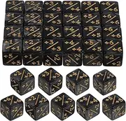 Toddmomy 24Pcs Dice Counters Token Acrylic Dice Cube Positive and Negative Dice Card Gaming Accessory Kids Learning Toys（Black）