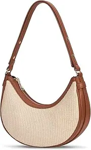 [BBIQI] Straw Purses For Women Summer Beach Purse Straw Handbag Small Crescent Shoulder Bag
