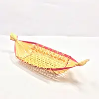 在飛比找蝦皮購物優惠-竹編籃 小船 手工 編織籃 火鍋竹製籃 竹框 竹簍 海鮮炸物