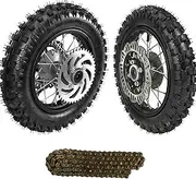 YC Yier 10" Wheel Front 2.50-10 + Rear 3.00-10 Tire and Rim Disc Brake & Chain Sprocket & Brake Disc Rotor for Motocross Off road Pit Dirt Bike Coolster SSR CRF50 XR50 Apollo 70cc 110cc