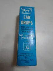 Fay's Drugs Ear Drops - Vintage Pharmacy Dropper Bottle - New Old Stock