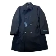 Nautica Double Breasted Wool Overcoat Mens 36S 36 Black Classic-Fit $395