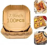 7.9 Inch Air Fryer Paper Liners, 100 Pieces, Disposable Non-Stick Parchment Liners for Baking and Roasting