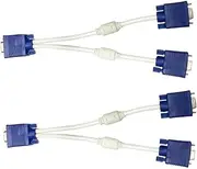 CAXUSD Vga Cable Splitter Dual Output Adapter 0.3m 1 Out Monitor Cable for Tv Computer Projector