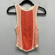 Free People Womens Peach Combo Sleeveless Too Hot to Handle Crop Tank Top XS