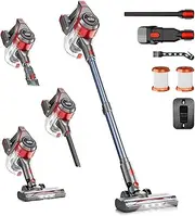 BSNAW Cordless Vacuum Cleaner - Rechargeable, Powerful 35Kpa Vacuum Cleaners with Removable Battery Screen, Max Run Time 45 Minutes, 8 in 1 Portable Vacuum Cleaner for Hard Floors