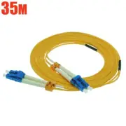 35M LC-LC Duplex 9/125 Single Mode Fiber Optic Optical Cable Patch Cord Yellow
