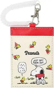 SPIK-228 Single Pass Case Commuter Pass Synthetic Leather Coil Watermelon Snoopy, Ivory (SPIK-228), one Size