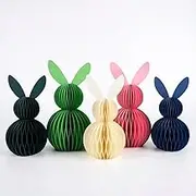 5 Pcs Easter Decorations Bunny Honeycomb Table Centerpiece,3D Rabbit Easter Party Table Decorations for Spring Home Party Backdrop Supplies