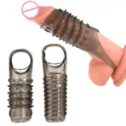 Soft Penis Extender Enlarger Sleeve Reusable Condoms Delay Ejaculation-for-Men