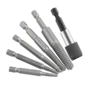 Easily Screw Extractor Center Drill Bit Guide Damage Removers 5+1pcs
