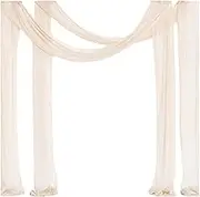 Yajuyi Wedding Arch Chiffon Drape Table Runner Arbor Drapery Practical Reusable Creative Decorative Table Cover for Party Supplies , Champagne