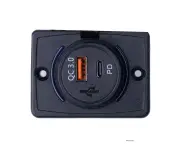 Flush Mount Usb C Wall Mounted Charger For Caravan Rv Accessories Parts Usb C Black