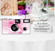 5 Baby Girl Booties Single Use Disposable Camera, Cameras, Baby Shower (F51094)