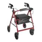 Drive Walker Rollator Folding Removable Back Support Padded Seat Front 4 Wheel