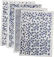 Uonlytech 4Sheets Chic Transfer Paper for Pottery Underglaze Floral Decals for Clay Projects Durable and Easy to Use Pottery Decoration for Ceramics and Crafting