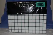 New Ralph Lauren King Flannel Sheet Set Millerton Plaid Green / Navy
