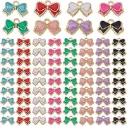 DICOSMETIC 80Pcs 8 Colors Bow Charm Bulk Alloy Enamel Bowknot Charms Bow Tie Charms Cute Bowknot Pendants Metal Colorful Charm for DIY Craft Earring Bracelet Necklace Jewelry Making, Metal
