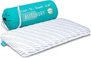 BLISSBURY 6.5cm Cooling Ultra Thin Pillow for Sleeping | Flat Pillow for Stomach Sleeper & Back Sleeper | Cool-to-Touch Memory Foam Stomach Sleeping Pillow | Removable Cool-Tech Pillow Case