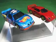 NEW TYCO TCR cars 1 Red Ferrari and 1 Blue Pontiac Grand-Prix Hot Wheels