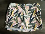 Lady Hagen Women's Size XXL 16” Side Ruching Golf Skort Retro Leaf Frosted Pink