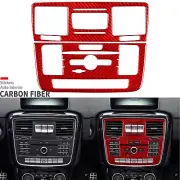 Red Carbon Fiber Center Console AC CD Panel Cover For Benz G-Class W463 2013-18