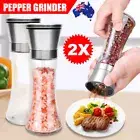 2PC Stainless Steel Manual Salt and Pepper Grinder Ceramic Mills Glass Kitchen
