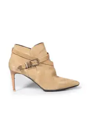 Brown Suede Strap Ankle Boots