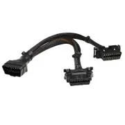 iKKEGOL 30cm 16 Pin OBD2 OBDII J1962 Y Cable Cord Splitter Extension 1x Male ...