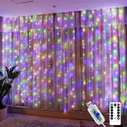 300 LED Curtain Lights, Fairy Lights for Bedroom, 8 Modes Twinkle Lights with USB, LED String Lights with Remote and Timer
