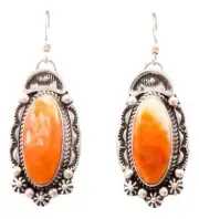 Navajo Native American Spiny Oyster Shell Earrings by Delbert Delgarito SKU23232