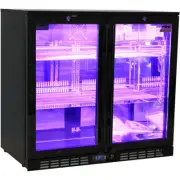 New Rhino Night Club Quiet Running Multi LED Light Coloured Bar Fridge