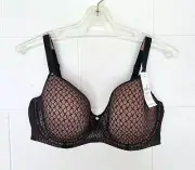 BERLEI Size 16DD / 38DD black Balconette Mesh Life & Shape Bra BNWT, Rrp $69.95