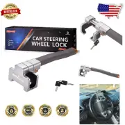 Polished Anti-Theft Steering Wheel Lock with 2 Keys - Great Security