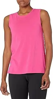 [Amazon Essentials] Women's Soft Cotton Standard-Fit Yoga Tank (Available in Plus Size) (Previously Core 10), Bright Pink, 1X