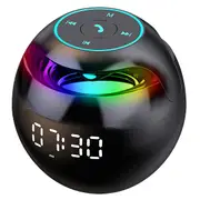 Bluetooth Speaker with Digital Alarm Clock For Kids Multifunctional Bass Portable Wireless Speaker- Black