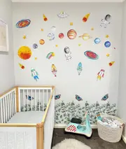 Space Extras Wall Decals Australian Design Hand Painted Peel & Stick, Removable Wall Decal. Nursery, Kids Playroom, Kids Teens Bedroom